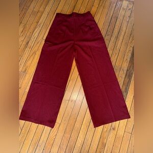 Stylish Burgundy Wide-Leg Pants